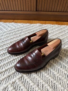 Alden 686 Full Strap Penny Loafers 8.5D in Dark Brown Calfskin Made in USA